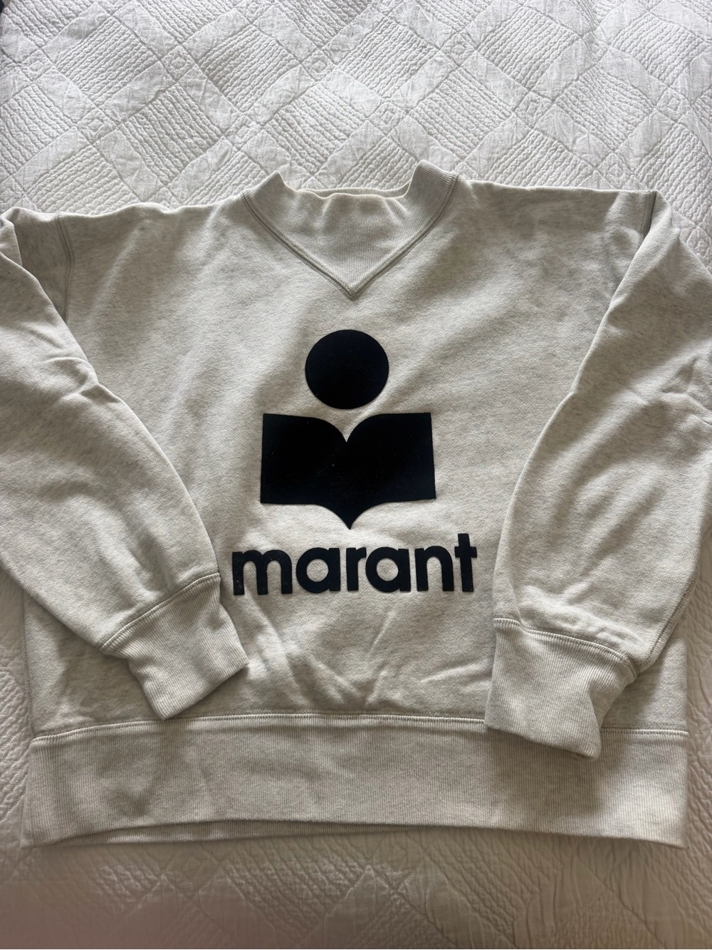 Isabel Marant Cream Sweatshirt with Black Logo